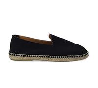 PAYMA - Alpargatas de Esparto de Piel para Hombre. Slippers Zapatillas Flexibles de Verano. Sandalias de Ante para Hombre. Mocasines Espadrillas. Color: Azul Marino Liso, Talla: EU 42