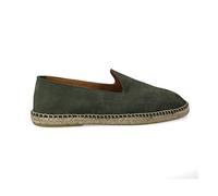 PAYMA - Alpargatas de Esparto de Piel para Hombre. Slippers Zapatillas Flexibles de Verano. Sandalias de Ante para Hombre. Mocasines Espadrillas. Color: Kaki Liso, Talla: EU 44
