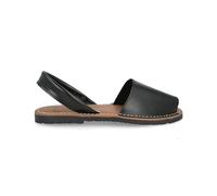 PAYMA - Menorquinas Avarcas de Piel para Hombre Mujer Unisex. Fabricadas en España. Sandalia Alpargata de Verano. Planta Acolchada. Talón Abierto. Color: Negro, Talla: EU 38