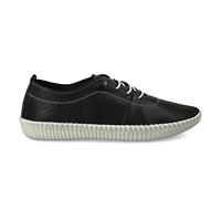 PAYMA - Zapatillas Deportivas Sneakers de Piel para Mujer. Flexibles y Cómodos. Zapatos Planos Casual. Cordones Elásticos. Gran Confort. Blanco, Negro, Cuero, Azul Marino, Celeste, Kaki, Rojo, Beige