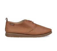 PAYMA - Zapatillas Deportivas Sneakers de Piel para Mujer. Zapatos Planos Casual Blucher. Cierre Cordones. Piel Super Flexible. Máxima Comodidad. Color: Cuero, Talla: EU 39