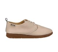 PAYMA - Zapatillas Deportivas Sneakers de Piel para Mujer. Zapatos Planos Casual Blucher. Cierre Cordones. Piel Super Flexible. Máxima Comodidad. Color: Nude, Talla: EU 36