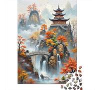 Paysage du Temple Chinois Puzzle De 1000 Trozos Papel Grueso Rompecabezas Apasionados De Los Ocio En Casa Horas De Entretenimiento Garantizadas 38x26cm/1000pcs