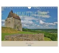 Paysages de l'Yonne (Calendrier mural 2026 DIN A4 vertical), CALVENDO calendrier mensuel: Le département de l'Yonne est situé à 100 km au sud de Paris et à 100 km au nord de Dijon