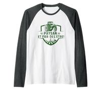 Paysan et Fier de l'être Design Humor Agricole Fermier Camiseta Manga Raglan