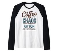 Payton Personalized Cute Coffee Girls Payton Name Camiseta Manga Raglan