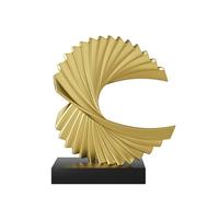 Paytonture Estatua Dorada para decoración de estantes con Detalles de Olas del océano, decoración Moderna de Arte Abstracto, Estatua de Resina Dorada para decoración del hogar, estatuas abstractas,