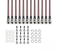 PaYuanRaoTi 12SETS 5,5 x 2,1MM DC Power Jack, para Aplicaciones De Bajo Voltaje, D-C Bucha Panel Mount como Conector Hembra Tipo Barril para Electrónica Y Alimentación, D-C Hembra para Dispositivos