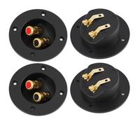 PaYuanRaoTi 4PCS Terminal De Conexión Para Caja De Altavoces De 2 Vías, Terminal De C-onexión Para Altavoces Para Carcasas Y Cajas, Bornes De Altavoz Redondos Como C-onexión De Altavoz Para Subwoofer