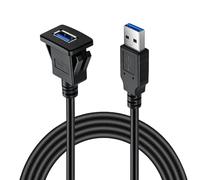 PaYuanRaoTi Cable USB Macho a Hembra, 1 m, para Instalación Empotrada en Vehículos, Cable USB A a USB A para Toma USB en Coche y Moto y Uso en Salpicadero, cable USB A a USB A