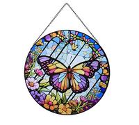 Payutou Colgante de mariposa para ventana, 20 cm, pintado a mano, atrapasueños de jardín, para puertas, hogar, Navidad, Día de la Madre, Día de San Valentín, regalo de festival (estilo A)