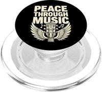 Paz a través de la música Alas de Guitarra Retro Inspiración Paz PopSockets PopGrip para MagSafe