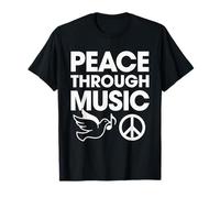 Paz a través de la música Inspirador Signo de Paz Paloma Arte Musical Camiseta