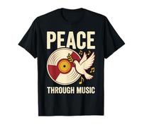 Paz a través de la música inspiradora Paloma Disco Retro Arte Camiseta