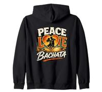 Paz Amor Bachata Retro Latina Danza Playa Atardecer Vibe Sudadera con Capucha