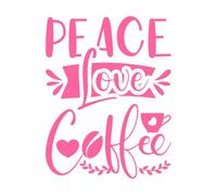 paz amor café café artesanía o diseño Calcomanías de tallado fino 64x83cm Cultura del tatuaje Rosa