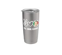 Paz Amor Claudia Sheinbaum México Presidente Pop Art Vaso térmico de acero inoxidable de doble pared