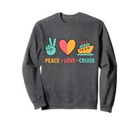 Paz Amor Crucero Retro Vacaciones Ocean Travel Sudadera