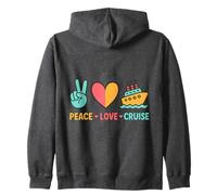 Paz Amor Crucero Retro Vacaciones Ocean Travel Sudadera con Capucha