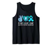 Paz, Amor, Cura, mutismo selectivo, Conciencia, Cinta Verde azulada, Esperanza Camiseta sin Mangas