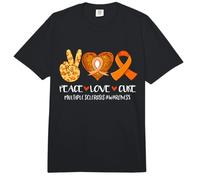 Paz Amor Cure Partidario de concienciación sobre la Esclerosis múltiple Marzo Comfort Colors Adult Heavyweight T-Shirt