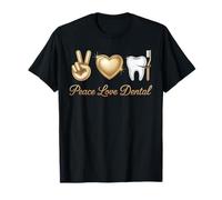 Paz Amor Dental Dientes Corazón Camiseta