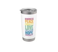 Paz Amor Esperanza Inclusión E Diversidad Derechos Humanos Vaso térmico de acero inoxidable de doble pared