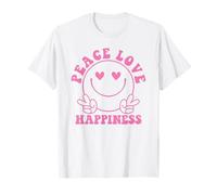 Paz, Amor, Felicidad, Sonrisa Rosa, Cara de corazón, Ojos, Cara Feliz Camiseta