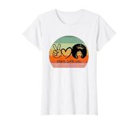 Paz Amor Leo Reina Zodiaco Cabello Afro Cumpleaños Camiseta gráfica económica