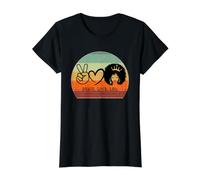 Paz Amor Leo Reina Zodiaco Cabello Afro Cumpleaños Camiseta gráfica económica