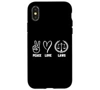 Paz Amor Leyes Hombres Mujeres Abogado Abogado Carcasa para iPhone X/XS