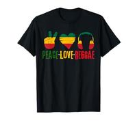 Paz, amor, música reggae, raíces rastafaris, rasta, reggae, orgullo Camiseta