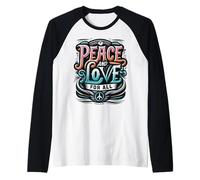 Paz & Amor para Todos Amor y Paz Juntos Podemos Brillar Camiseta Manga Raglan