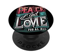 Paz & Amor para Todos Construyendo Unidad Amor Paz Brillo Brillante PopSockets PopGrip Adhesivo