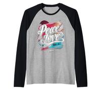 Paz & Amor Para Todos La Paz y el Amor Unimos Juntos Crecemos Camiseta Manga Raglan
