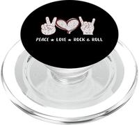 Paz Amor Rock and Roll música Concierto Hippie Regalo Hombres Mujeres PopSockets PopGrip para MagSafe