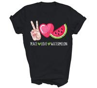 Paz Amor Sandía Divertido Amante De Las Frutas De Verano tee Casual T-Shirt Manga Corta Hombre Camiseta para Deporte Gimnasio Correr S
