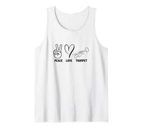 Paz Amor Trompeta Orgulloso Hombres Mujeres Trompetista Camiseta sin Mangas