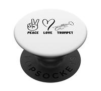 Paz Amor Trompeta Orgulloso Hombres Mujeres Trompetista PopSockets PopGrip Adhesivo