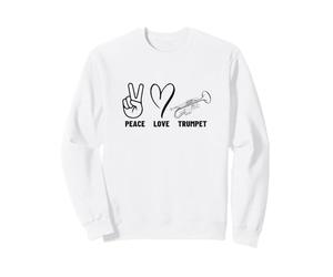 Paz Amor Trompeta Orgulloso Hombres Mujeres Trompetista Sudadera