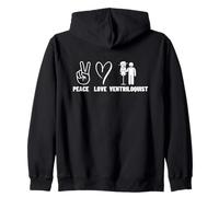 Paz Amor Ventrílocuo Hombres Mujeres Ventrílocuo Sudadera con Capucha