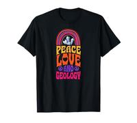 Paz Amor Y Geología Bohemia Arco Iris Psicodélico Hippie Camiseta