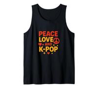 Paz Amor y K-Pop ilustración Pop coreano Camiseta sin Mangas