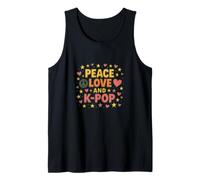 Paz Amor y K-Pop ilustración Pop coreano Camiseta sin Mangas