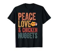 Paz Amor Y Nuggets De Pollo Divertido Mes del Pollo Camiseta