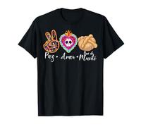 Paz, Amor Y Pan Dulce Dia de Los Muertos Sugar Skull Camiseta