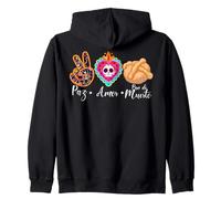 Paz, Amor Y Pan Dulce Dia de Los Muertos Sugar Skull Sudadera con Capucha