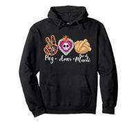 Paz, Amor Y Pan Dulce Dia de Los Muertos Sugar Skull Sudadera con Capucha
