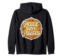 Paz Amor Y Pilates Instructor Estudiante Maestro Amante Sudadera con Capucha