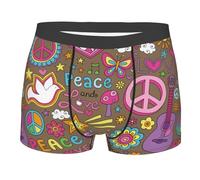 Paz, Amor Y Poder De La Flor Hombre Bóxer Cómoda Boxer Shorts Suave Ropa Interior para Oficina Uso Diario Casa M